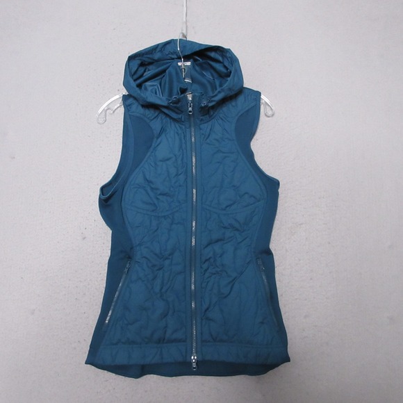 adidas Jackets & Blazers - Adidas Stella McCartney Vest Medium Teal Run Gilet Shell Hood Travel Pockets‎